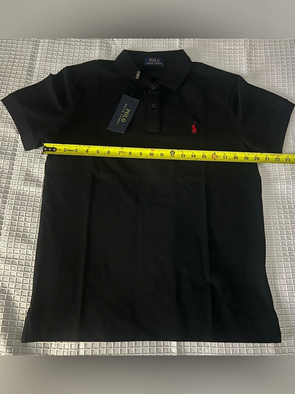 Polo by Ralph Lauren Black Short-Sleeve Polo Shirt with Red Pony Size L
